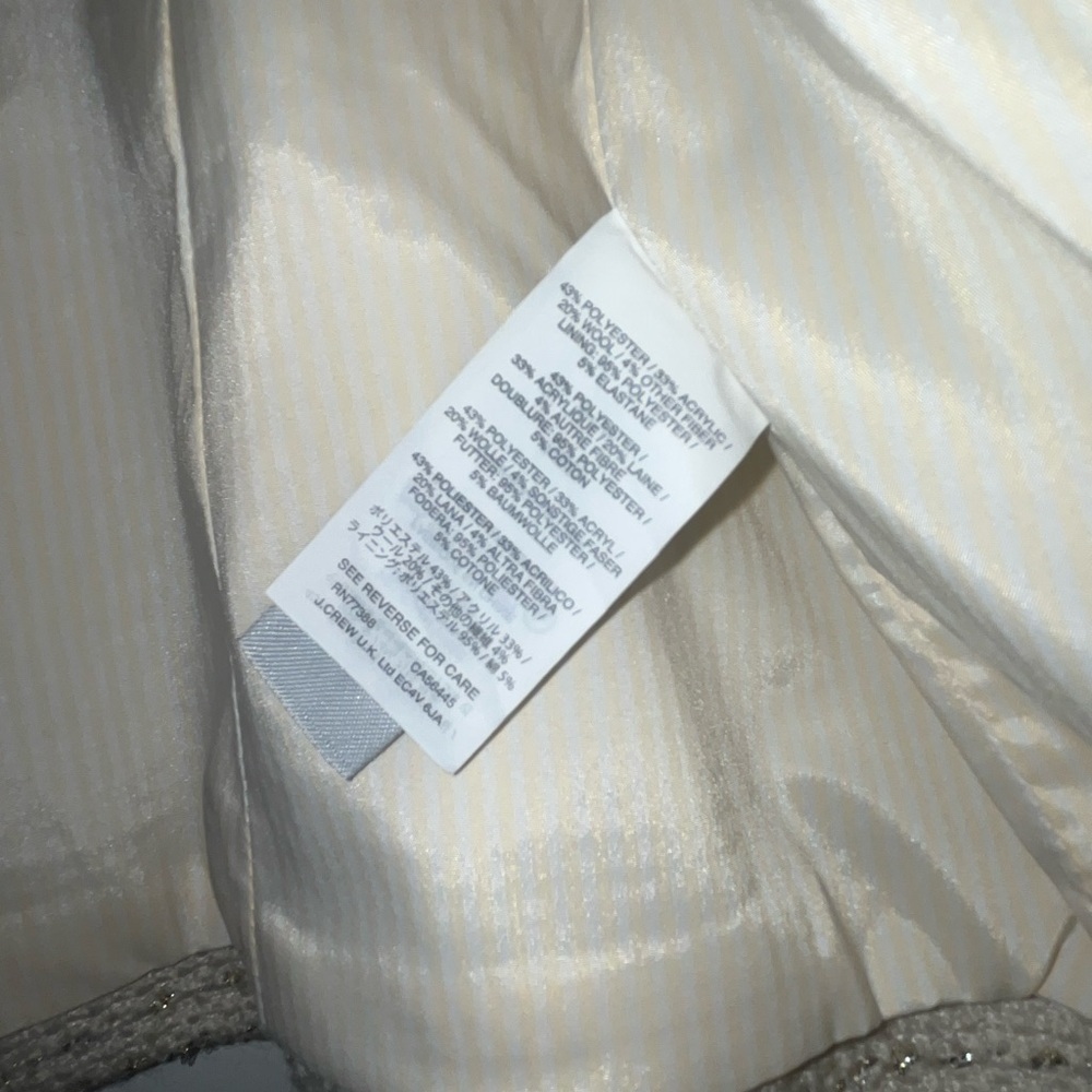 J.Crew Metallic Tweed Lady Jacket with Front Pockets in Cream - Picture 4 of 5